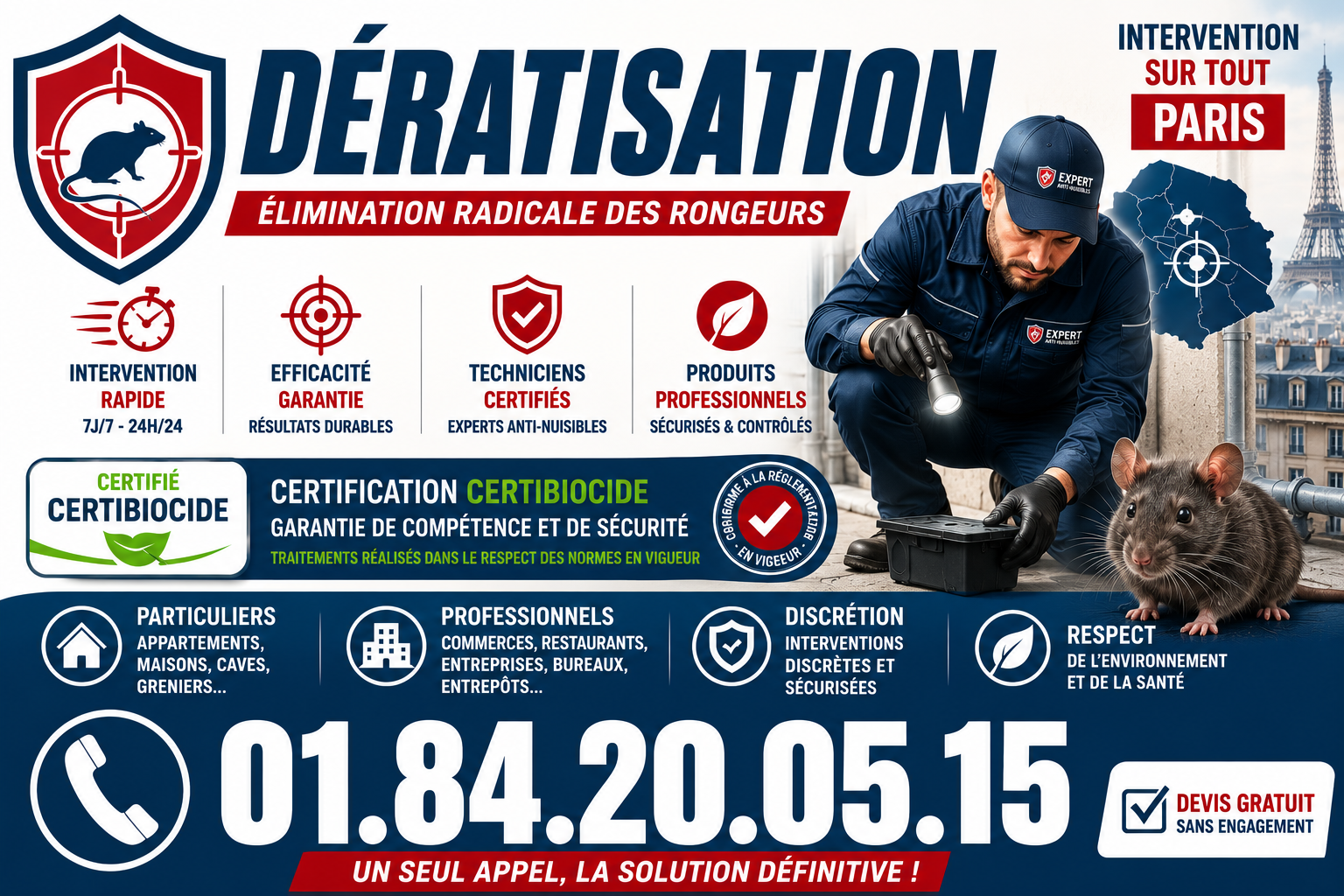 Deratisation Paris 14